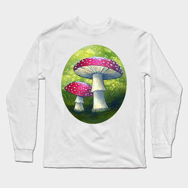 Cottagecore Mushrooms Long Sleeve T-Shirt by Molly11